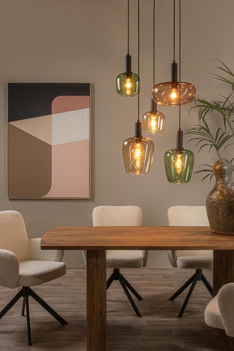 Lucide ILONA - Závesné svietidlo - 5xE27 - Čierne